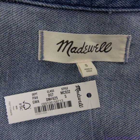 Madewell Denim Relaxed Coverall Jumpsuit in Glenroy Wash, NWT, size S - Picture 8 of 16